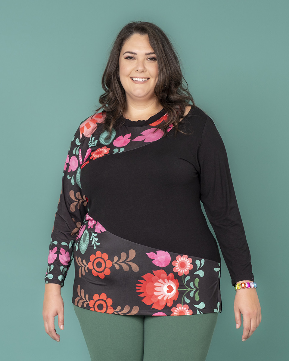 -MAGLIA FLOWER POWER 95%VI5%EA